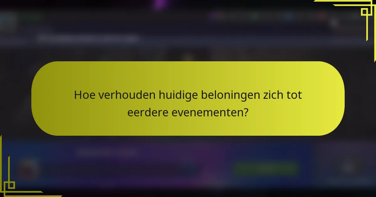 Hoe verhouden huidige beloningen zich tot eerdere evenementen?