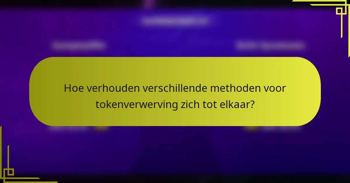 Hoe verhouden verschillende methoden voor tokenverwerving zich tot elkaar?