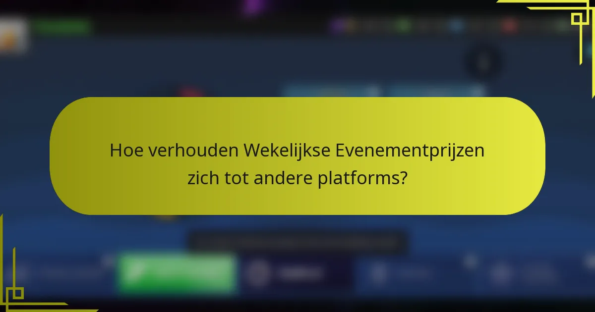 Hoe verhouden Wekelijkse Evenementprijzen zich tot andere platforms?